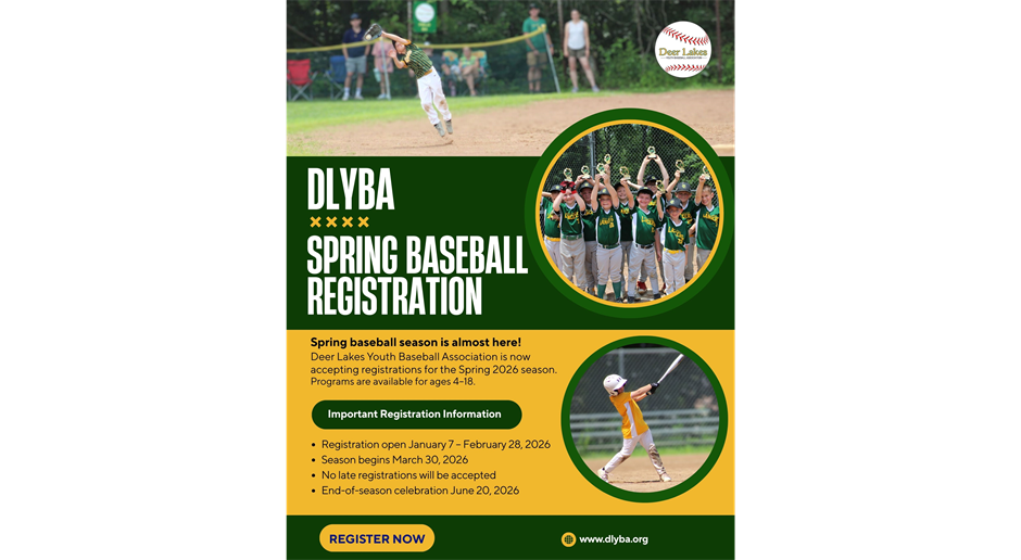Registration for the 2026 Spring Baseball Season are OPEN!